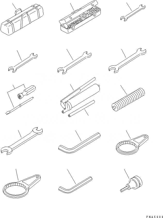 Схема запчастей Komatsu PC100-6 - ИНСТРУМЕНТ (С POWER WIND)(№-999) АКСЕССУАРЫ