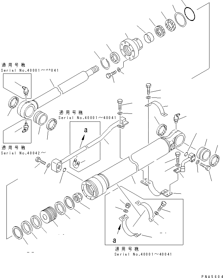 Схема запчастей Komatsu PC100-6 - ЦИЛИНДР КОВША(№-999) ОСНОВН. КОМПОНЕНТЫ И РЕМКОМПЛЕКТЫ