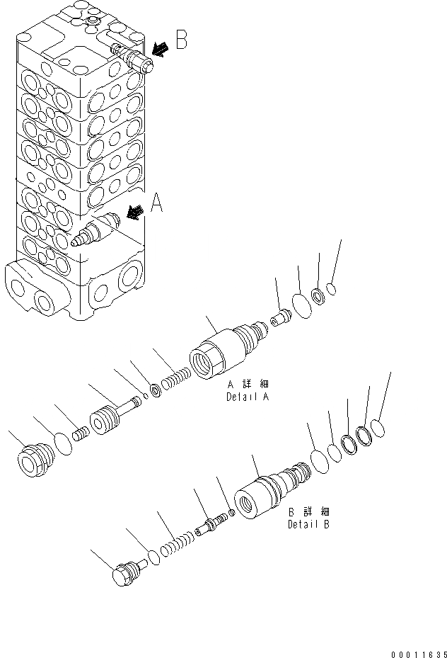 Схема запчастей Komatsu PC100-6 - ОСНОВН. КЛАПАН (8-КЛАПАН) (8/) (HALF И HALF ПОТОК)(№-) ОСНОВН. КОМПОНЕНТЫ И РЕМКОМПЛЕКТЫ