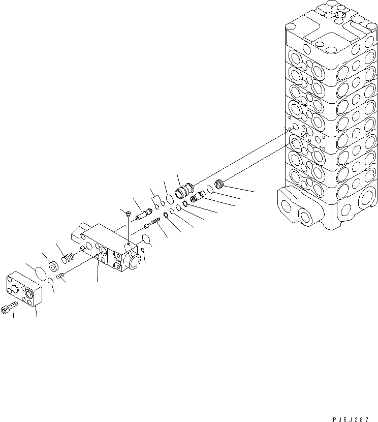 Схема запчастей Komatsu PC100-6 - ОСНОВН. КЛАПАН (8-КЛАПАН) (/) (HALF И HALF ПОТОК)(№-) ОСНОВН. КОМПОНЕНТЫ И РЕМКОМПЛЕКТЫ