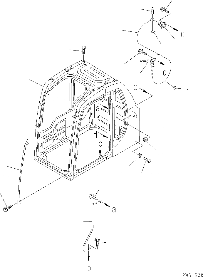 Схема запчастей Komatsu PC100-6E - КАБИНА (С ФРОНТАЛЬНАЯ ЗАЩИТА) (КАБИНА¤ РУЧКА И ФИКСАТОР ОТКРЫТИЯ)(№-) ОСНОВН. КОМПОНЕНТЫ И РЕМКОМПЛЕКТЫ