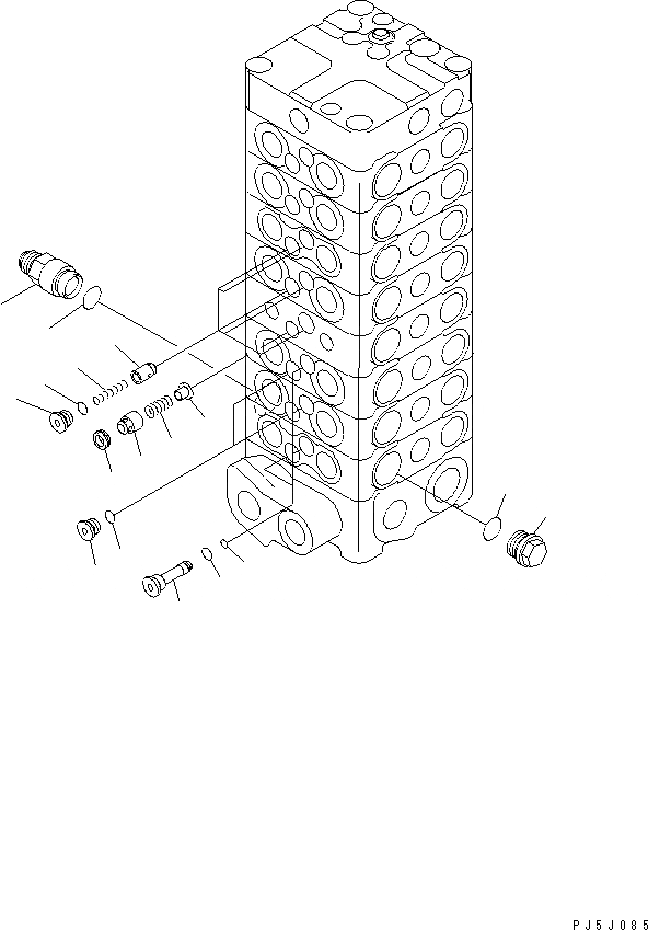 Схема запчастей Komatsu PC100-6E - ОСНОВН. КЛАПАН (8-КЛАПАН) (/)(№-) ОСНОВН. КОМПОНЕНТЫ И РЕМКОМПЛЕКТЫ
