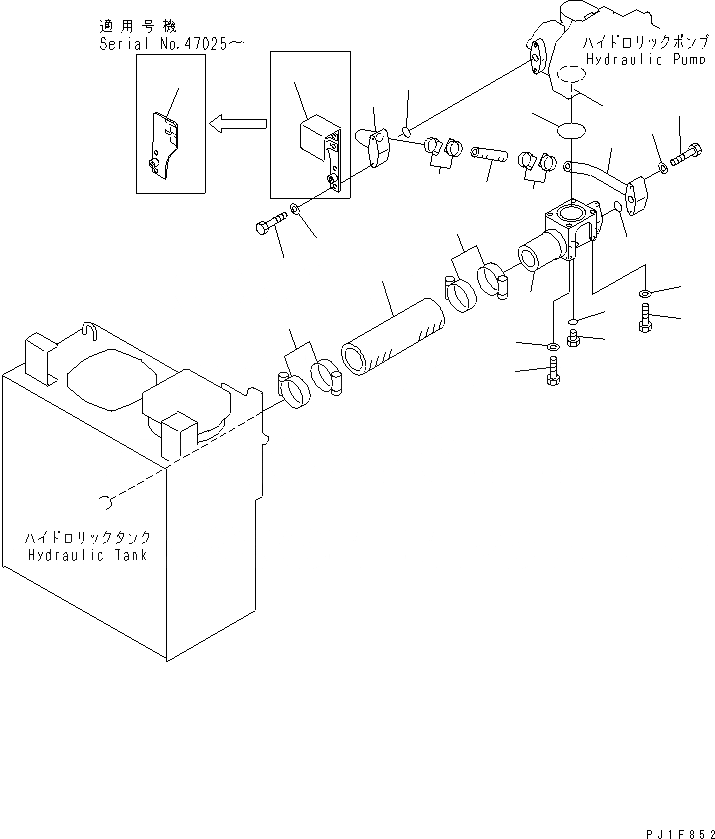 Схема запчастей Komatsu PC100-6S - НАСОС ВСАСЫВ.(№-) ГИДРАВЛИКА