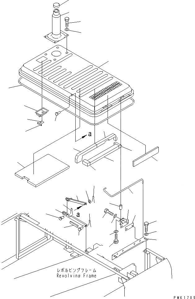 Схема запчастей Komatsu PC100-6S - КАПОТ(№-8) ЧАСТИ КОРПУСА