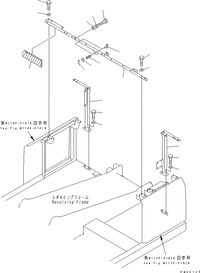 Схема запчастей Komatsu PC100-6S - РАМА(№-999) ЧАСТИ КОРПУСА
