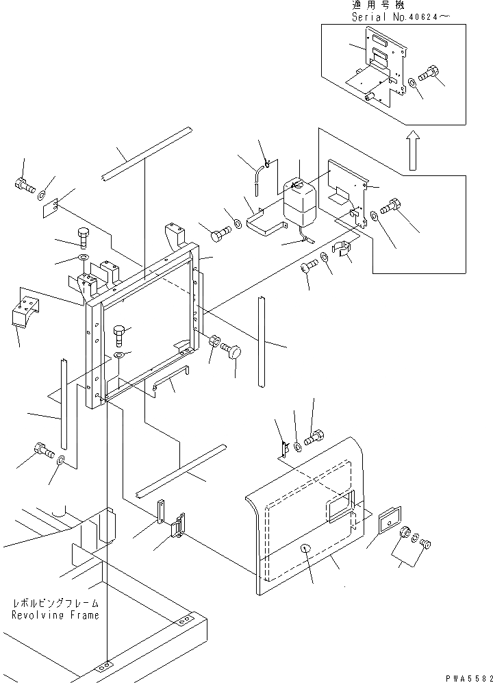 Схема запчастей Komatsu PC100-6S - ДВЕРЬ ЛЕВ.(№-) ЧАСТИ КОРПУСА