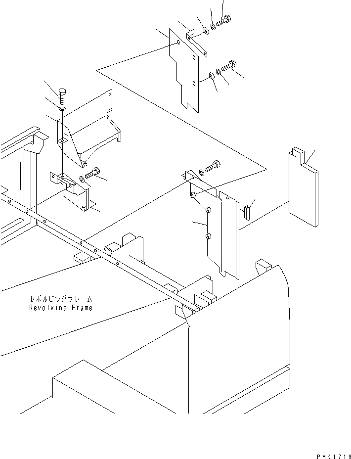 Схема запчастей Komatsu PC100-6S - ПЕРЕГОРОДКА. (КРЫШКАПРАВ.)(№-) ЧАСТИ КОРПУСА