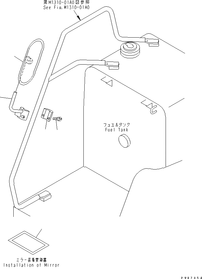 Схема запчастей Komatsu PC100-6S - ЗЕРКАЛА ЗАДН. ВИДАПРАВ. ЧАСТИ КОРПУСА