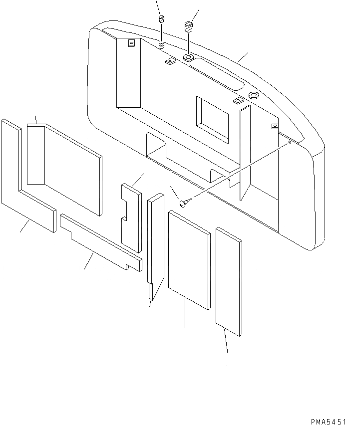 Схема запчастей Komatsu PC100-6S - ПРОТИВОВЕС(№-) ЧАСТИ КОРПУСА