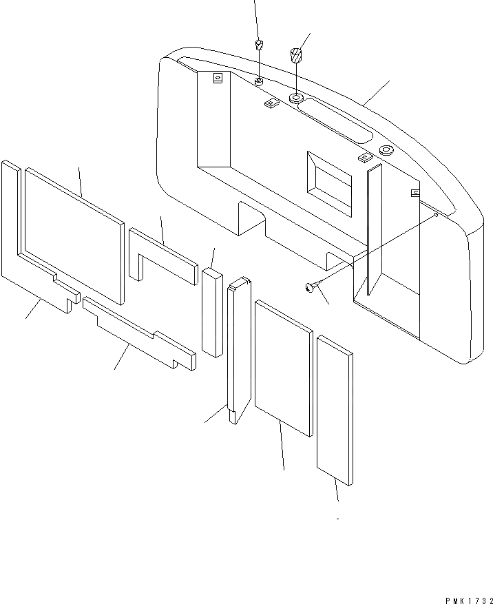 Схема запчастей Komatsu PC100-6S - ПРОТИВОВЕС(№-) ЧАСТИ КОРПУСА