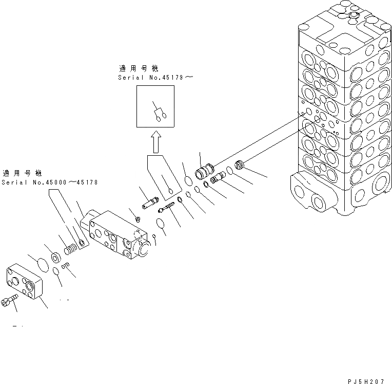 Схема запчастей Komatsu PC100-6S - ОСНОВН. КЛАПАН (7-КЛАПАН) (/)(№-) ОСНОВН. КОМПОНЕНТЫ И РЕМКОМПЛЕКТЫ