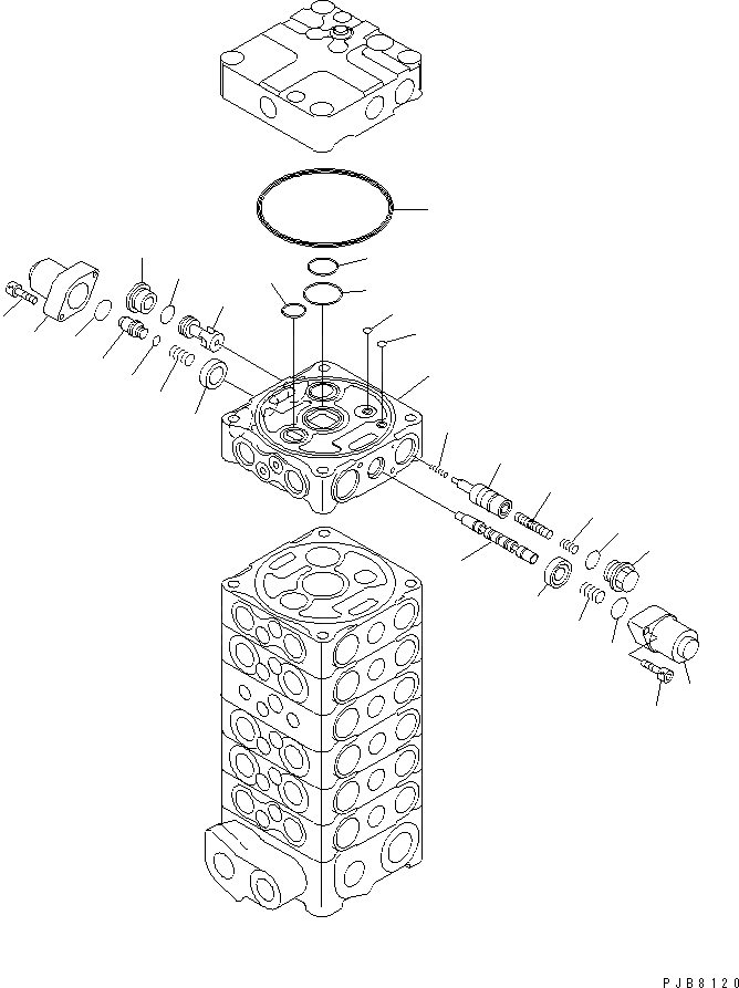 Схема запчастей Komatsu PC100-6S - ОСНОВН. КЛАПАН (7-КЛАПАН) (/) (SAGA СПЕЦ-Я.)(№-) ОСНОВН. КОМПОНЕНТЫ И РЕМКОМПЛЕКТЫ