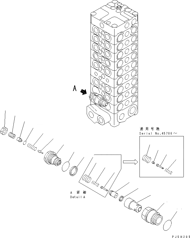 Схема запчастей Komatsu PC100-6S - ОСНОВН. КЛАПАН (9-КЛАПАН) (7/)(№-) ОСНОВН. КОМПОНЕНТЫ И РЕМКОМПЛЕКТЫ