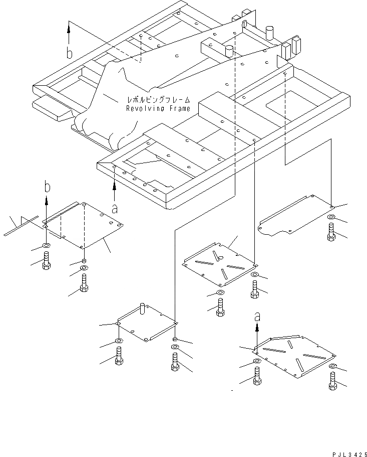 Схема запчастей Komatsu PC100-6Z - НИЖН. КРЫШКА(№7-) ЧАСТИ КОРПУСА