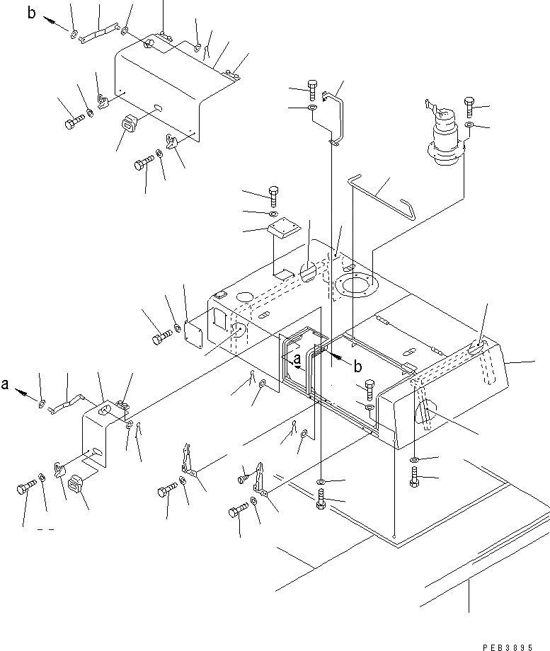 Схема запчастей Komatsu PC1000-1 - КАПОТ (С АНТИВАНДАЛЬН.) (ДЛЯ EC)(№77-) ЧАСТИ КОРПУСА