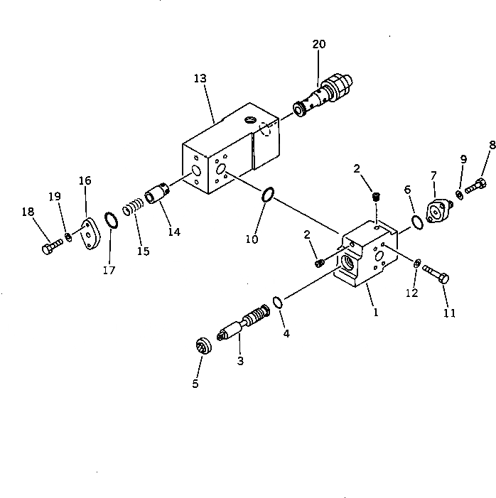 Схема запчастей Komatsu PC1000-1 - БЕЗОПАСН. СТОПОРН. КЛАПАН УПРАВЛ-Е РАБОЧИМ ОБОРУДОВАНИЕМ