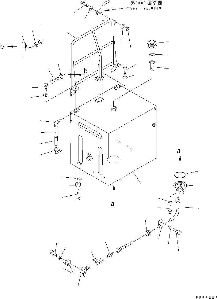 Схема запчастей Komatsu PC1000-1 - ТОПЛИВН. БАК. (С АНТИВАНДАЛЬН.)(№77-) КОМПОНЕНТЫ ДВИГАТЕЛЯ И ЭЛЕКТРИКА