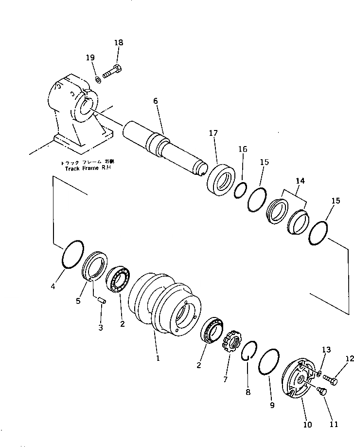 Схема запчастей Komatsu PC1000-1 - ПОДДЕРЖИВАЮЩИЙ КАТОК ХОДОВАЯ