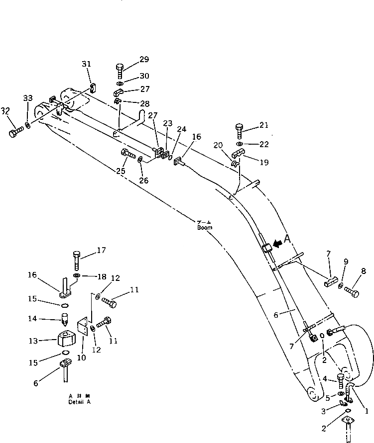 Схема запчастей Komatsu PC1000-1 - ЦИЛИНДР КОВША ТРУБЫ (СТРЕЛА) (ЦИЛИНДР НИЖН. ЛИНИЯ) РАБОЧЕЕ ОБОРУДОВАНИЕ (ЭКСКАВАТ.)
