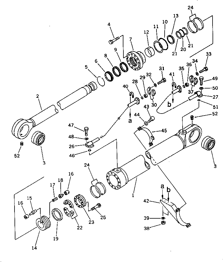 Схема запчастей Komatsu PC1000-1 - ЦИЛИНДР КОВША РАБОЧЕЕ ОБОРУДОВАНИЕ (ПОГРУЗ.)