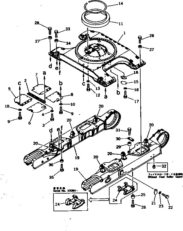 Схема запчастей Komatsu PC1000LC-1 - ГУСЕНИЧНАЯ РАМА (С КРЫШКОЙ)(№9-) ХОДОВАЯ