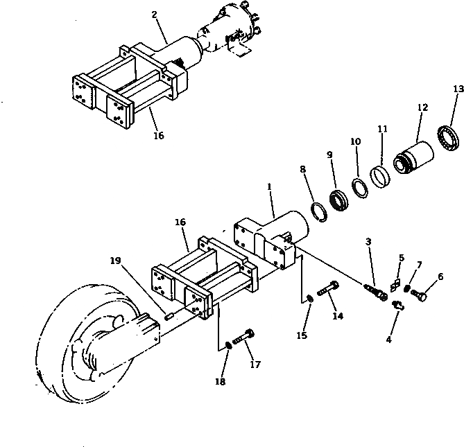 Схема запчастей Komatsu PC1000LC-1 - ОПОРНЫЙ ЭЛЕМЕНТ ЛЕНИВЦА (/) ХОДОВАЯ