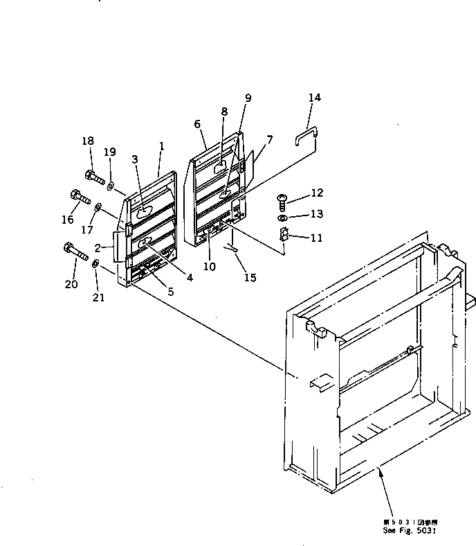 Схема запчастей Komatsu PC1000LC-1 - ПРАВ. КРЫШКА(DUST) ЧАСТИ КОРПУСА