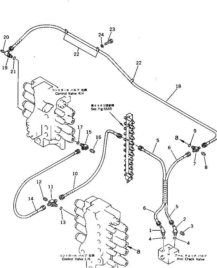 Схема запчастей Komatsu PC1000LC-1 - РУКОЯТЬ КОНТРОЛЬНЫЙ КЛАПАНTO/FROM УПРАВЛЯЮЩ. КЛАПАН УПРАВЛ-Е РАБОЧИМ ОБОРУДОВАНИЕМ