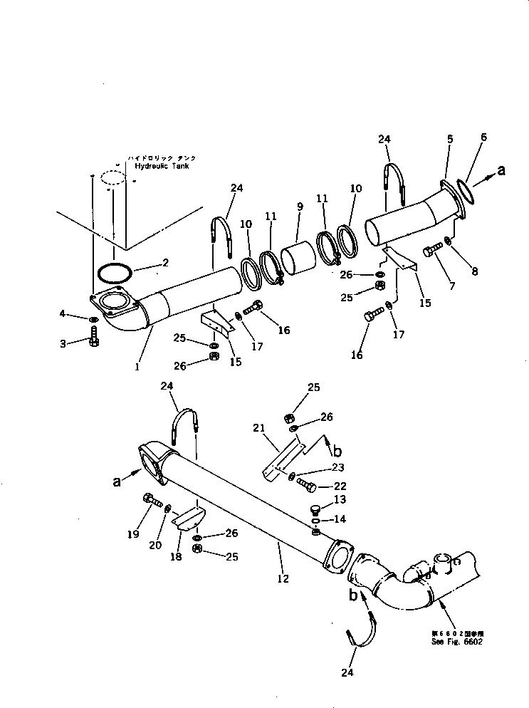 Схема запчастей Komatsu PC1000LC-1 - ИЗ БАКА В НАСОС ТРУБЫ (/)(№-) УПРАВЛ-Е РАБОЧИМ ОБОРУДОВАНИЕМ