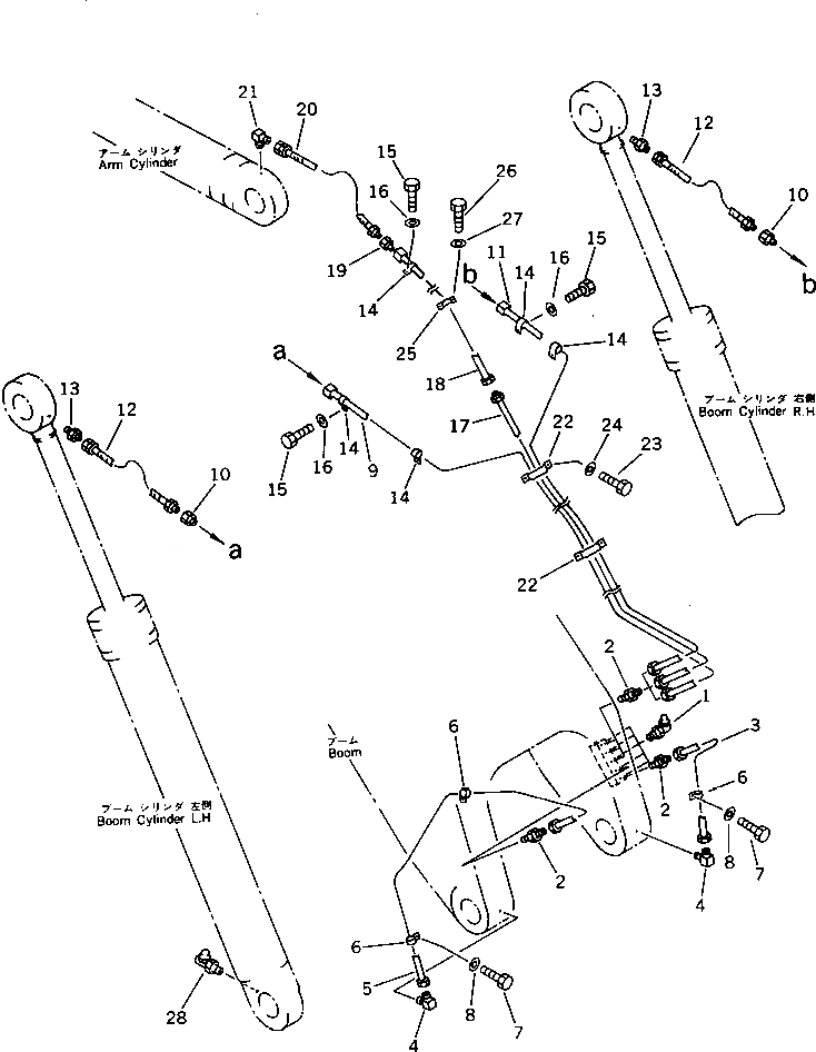 Схема запчастей Komatsu PC1000LC-1 - РАБОЧЕЕ ОБОРУДОВАНИЕ СМАЗКА (СТРЕЛА) РАБОЧЕЕ ОБОРУДОВАНИЕ (ЭКСКАВАТ.)
