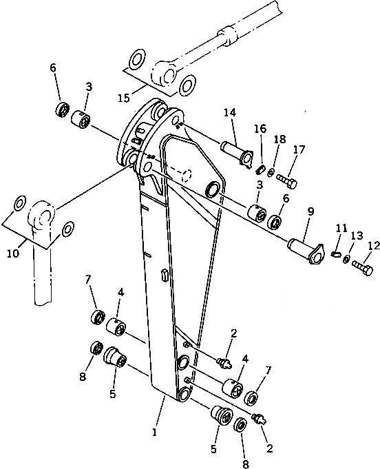 Схема запчастей Komatsu PC1000LC-1 - РУКОЯТЬ(№-) РАБОЧЕЕ ОБОРУДОВАНИЕ (ЭКСКАВАТ.)