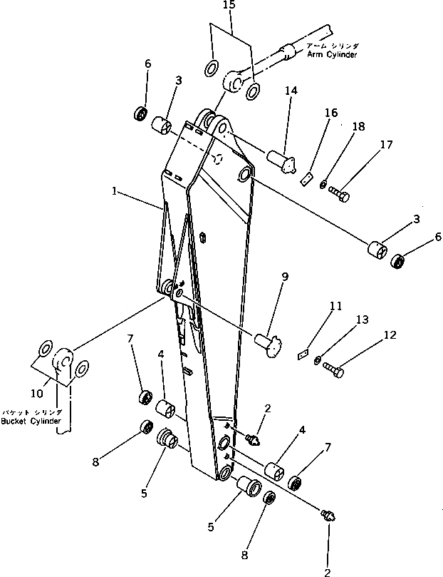Схема запчастей Komatsu PC1000LC-1 - УДЛИНН. РУКОЯТЬ РАБОЧЕЕ ОБОРУДОВАНИЕ (ЭКСКАВАТ.)
