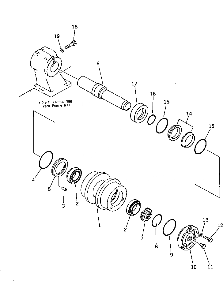 Схема запчастей Komatsu PC1000SE-1 - ПОДДЕРЖИВАЮЩИЙ КАТОК ХОДОВАЯ