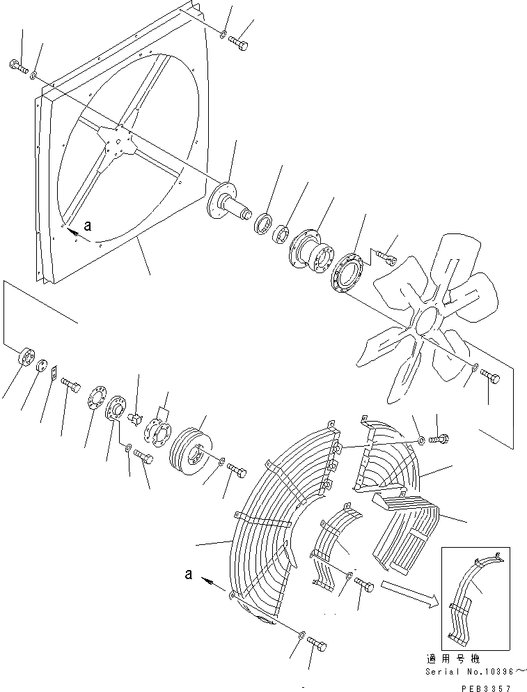 Схема запчастей Komatsu PC1000SE-1 - РЕШЕТКА ВЕНТИЛЯТОРА РАДИАТОРА(№-) КОМПОНЕНТЫ ДВИГАТЕЛЯ И ЭЛЕКТРИКА
