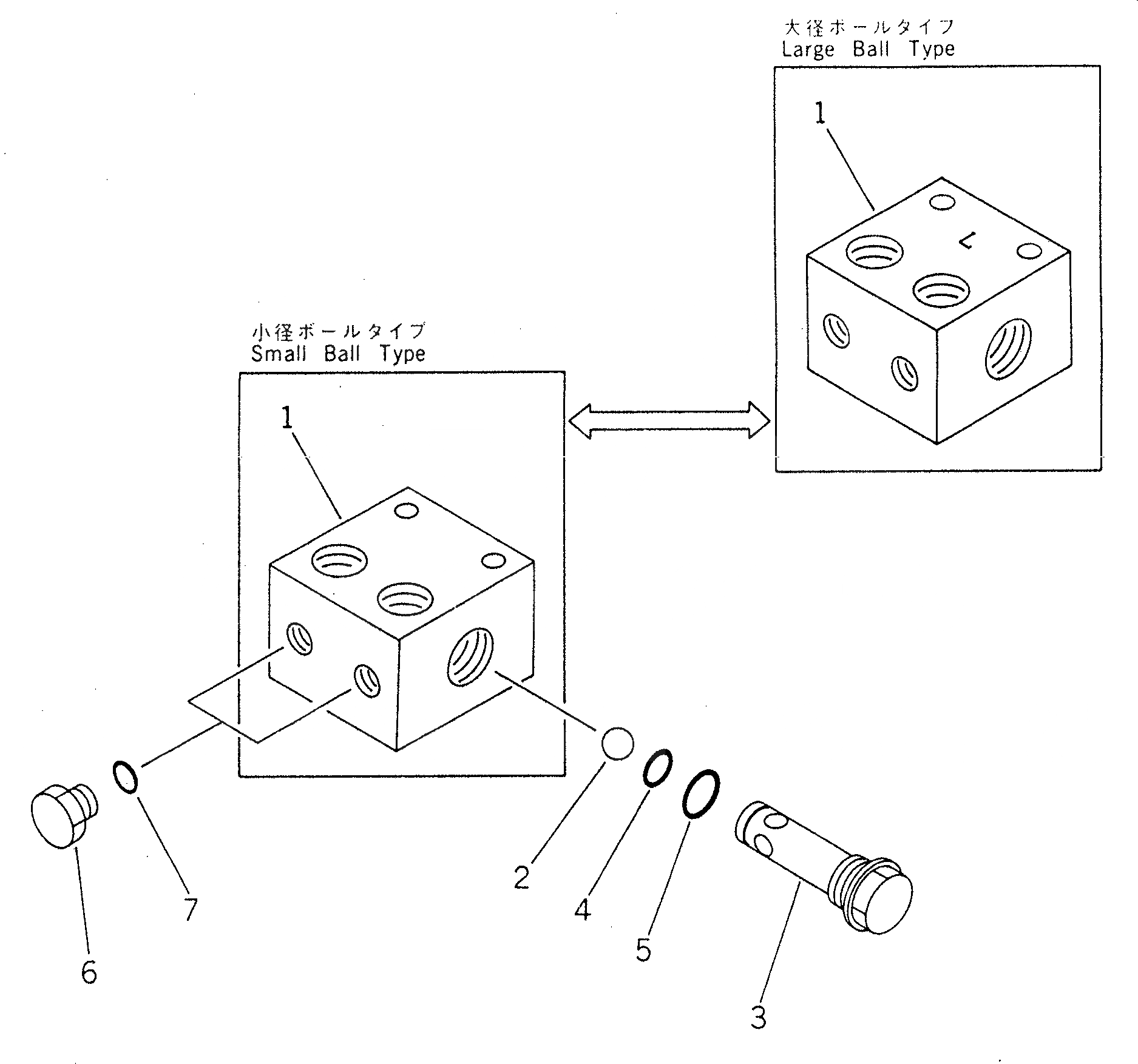Схема запчастей Komatsu PC1000SE-1 - КОНТРОЛЬНЫЙ КЛАПАН(-BALL ТИП) УПРАВЛ-Е РАБОЧИМ ОБОРУДОВАНИЕМ