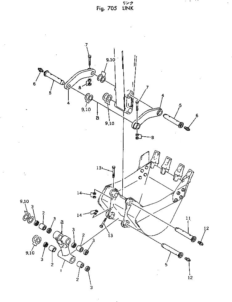 Схема запчастей Komatsu PC100L-2 - СОЕДИНИТЕЛЬН. ЗВЕНО РАБОЧЕЕ ОБОРУДОВАНИЕ