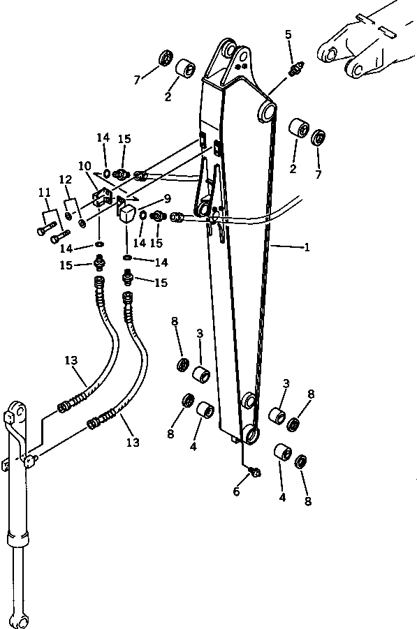 Схема запчастей Komatsu PC100L-3 - УДЛИНН. РУКОЯТЬ(№8-) РАБОЧЕЕ ОБОРУДОВАНИЕ