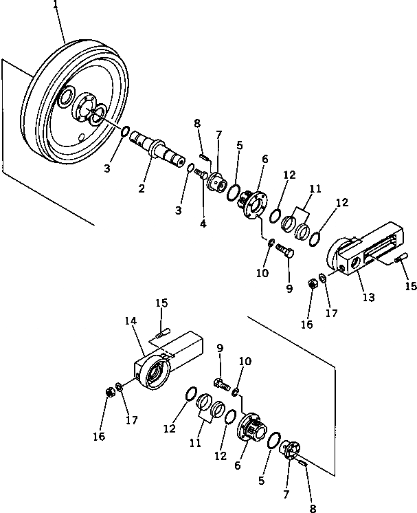 Схема запчастей Komatsu PC100L-5 - ПЕРЕДН. IDOLER ХОДОВАЯ