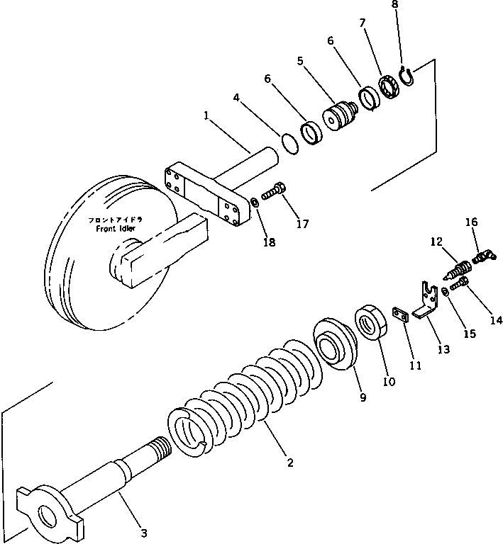 Схема запчастей Komatsu PC100L-5 - ПРУЖИНА ХОДОВАЯ