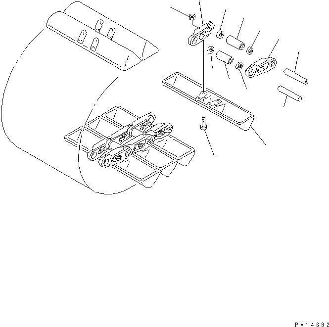 Схема запчастей Komatsu PC100L-5 - ГУСЕНИЦЫ (БОЛОТН.) ХОДОВАЯ