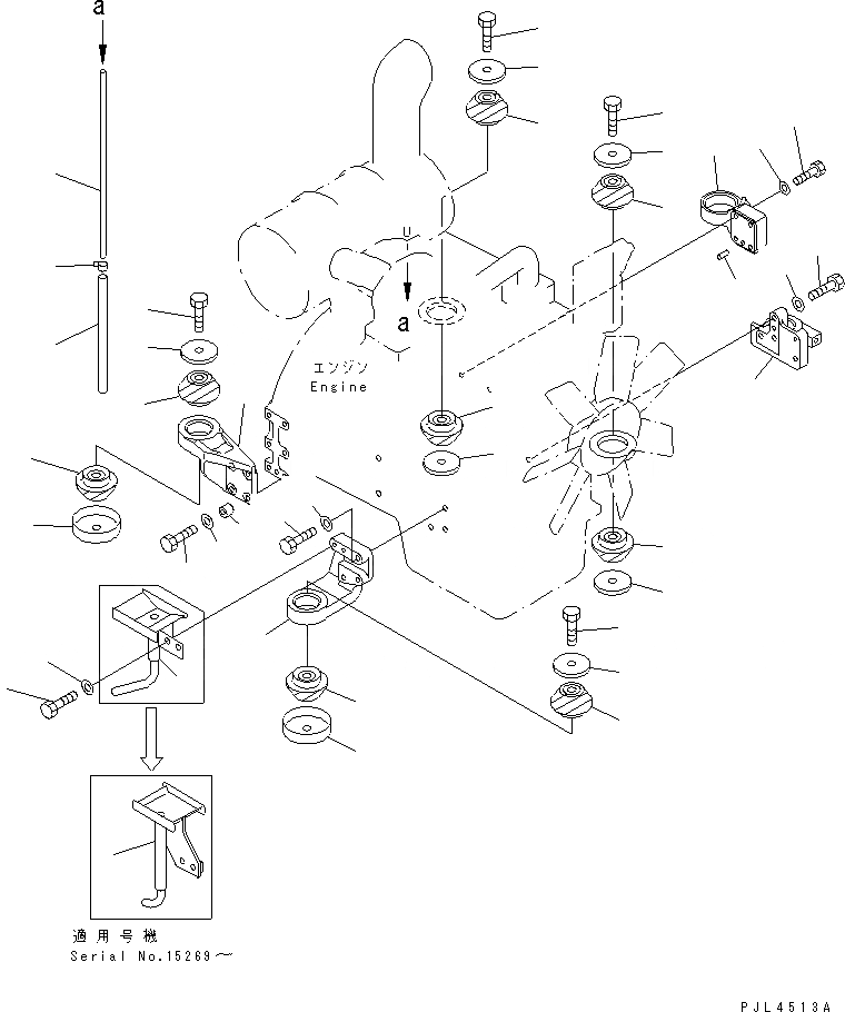 Схема запчастей Komatsu PC100L-6 - КРЕПЛЕНИЕ ДВИГАТЕЛЯ(№-8) КОМПОНЕНТЫ ДВИГАТЕЛЯ