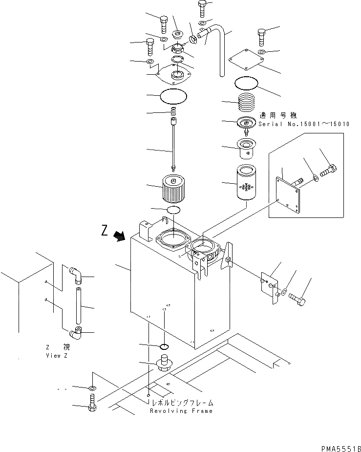 Схема запчастей Komatsu PC100L-6 - ГИДР. БАК.(№-) ГИДРАВЛИКА