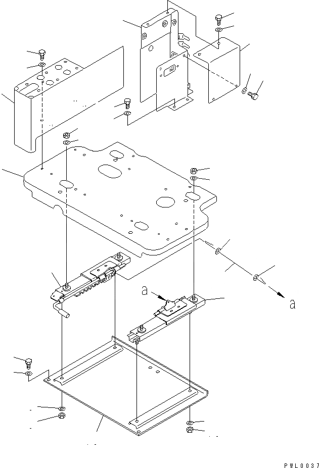 Схема запчастей Komatsu PC100L-6 - ОСНОВН. КОНСТРУКЦИЯ (ПРАВ. СТОЙКА) (СТОЙКА¤ РАМА И РЕГУЛЯТОР)(№-) КАБИНА ОПЕРАТОРА И СИСТЕМА УПРАВЛЕНИЯ