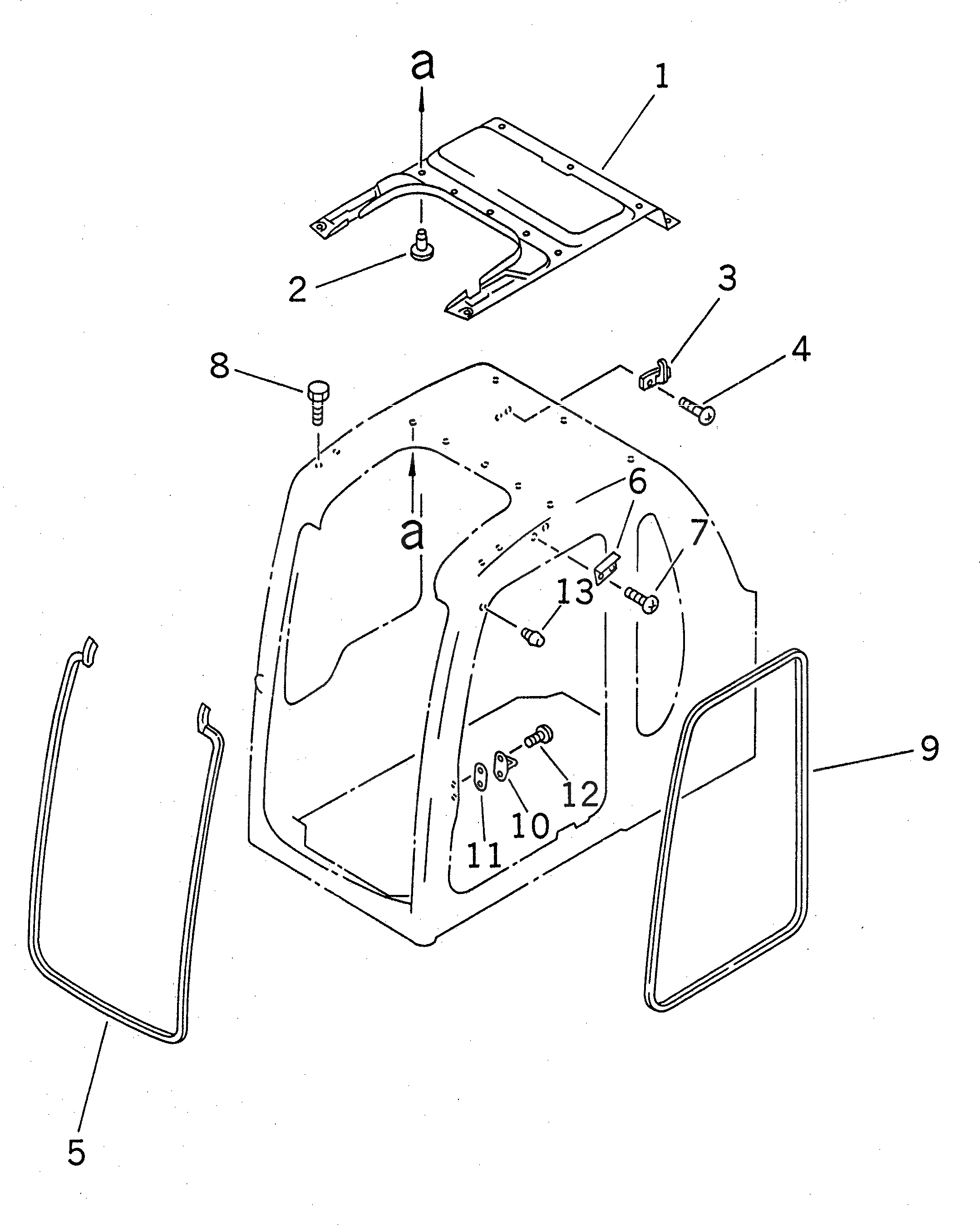 Схема запчастей Komatsu PC100L-6 - КАБИНА (С АВТОМАТИЧ. СДВИГ. ВВЕРХ) (ВНУТР. ПОКРЫТИЕ)(№-99) ОСНОВН. КОМПОНЕНТЫ И РЕМКОМПЛЕКТЫ