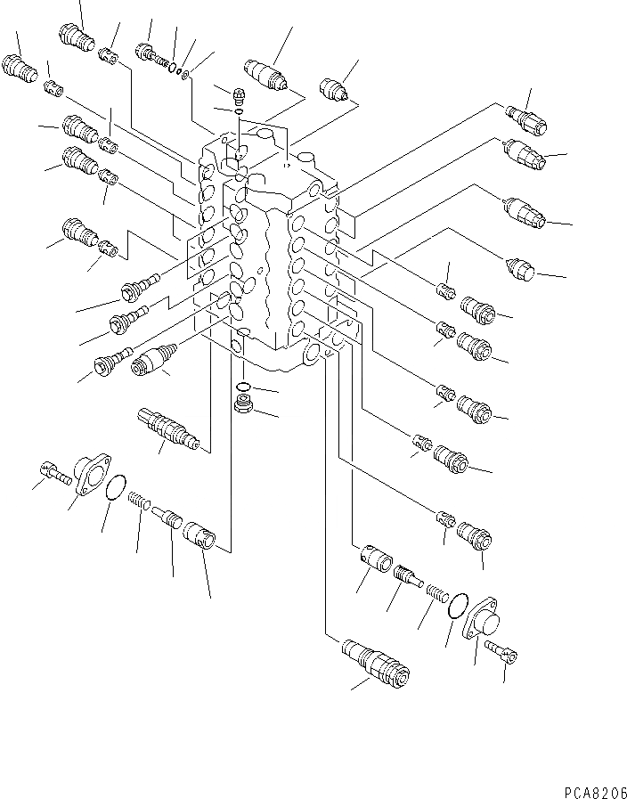 Схема запчастей Komatsu PC100L-6 - ОСНОВН. КЛАПАН (/8)(№-7) ОСНОВН. КОМПОНЕНТЫ И РЕМКОМПЛЕКТЫ