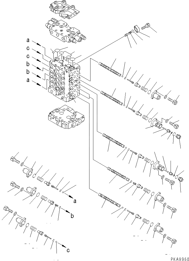 Схема запчастей Komatsu PC100L-6 - ОСНОВН. КЛАПАН (-АКТУАТОР) (/) (БЕЗ ИЗМЕНЯЕМ. КЛАПАН)(№8-99) ОСНОВН. КОМПОНЕНТЫ И РЕМКОМПЛЕКТЫ