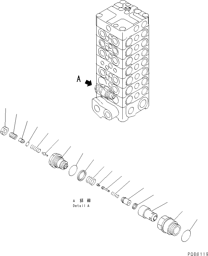 Схема запчастей Komatsu PC100L-6 - ОСНОВН. КЛАПАН (7-КЛАПАН) (7/) (SAGA СПЕЦ-Я.)(№-) ОСНОВН. КОМПОНЕНТЫ И РЕМКОМПЛЕКТЫ