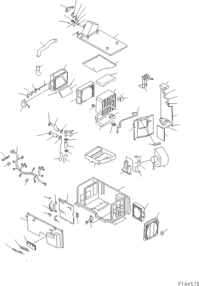 Схема запчастей Komatsu PC100L-6 - БЛОК КОНДИЦИОНЕРА (С КОНДИЦИОНЕРОМ)(№-) ОСНОВН. КОМПОНЕНТЫ И РЕМКОМПЛЕКТЫ