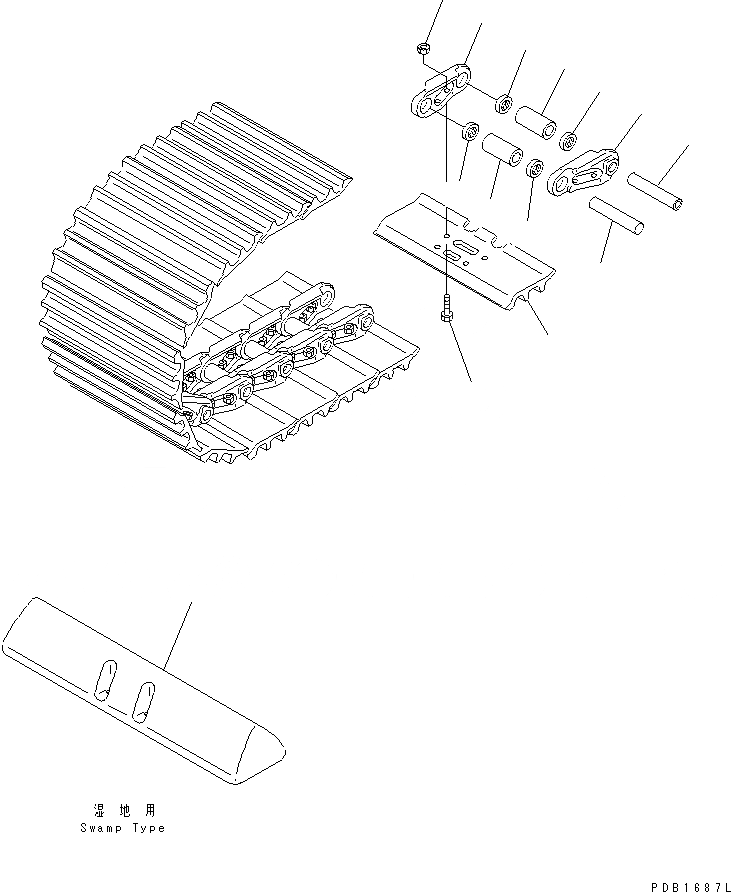 Схема запчастей Komatsu PC100L-6 - ГУСЕНИЦЫ КАТАЛОГИ ЗЧ