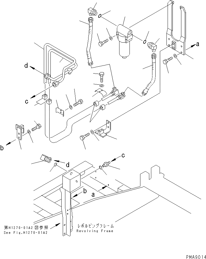 Схема запчастей Komatsu PC100N-6 - НАВЕСНОЕ ОБОРУД-Е (ДОПОЛН. ФИЛЬТР. ЛИНИЯ) ГИДРАВЛИКА